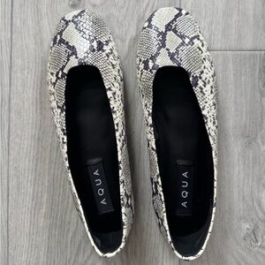 Women’s Aqua snake skin Jade ballet flats